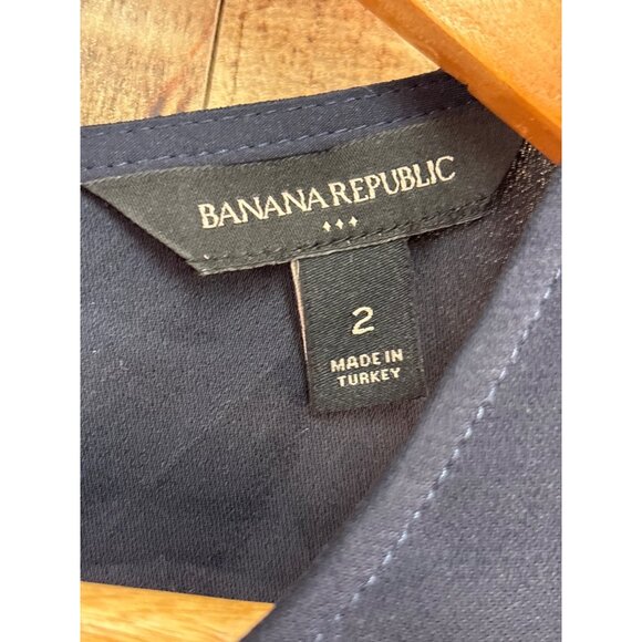 Banana Republic Womens Sleeveless Maxi Dress Size 2 Navy Polyester - Picture 5 of 6